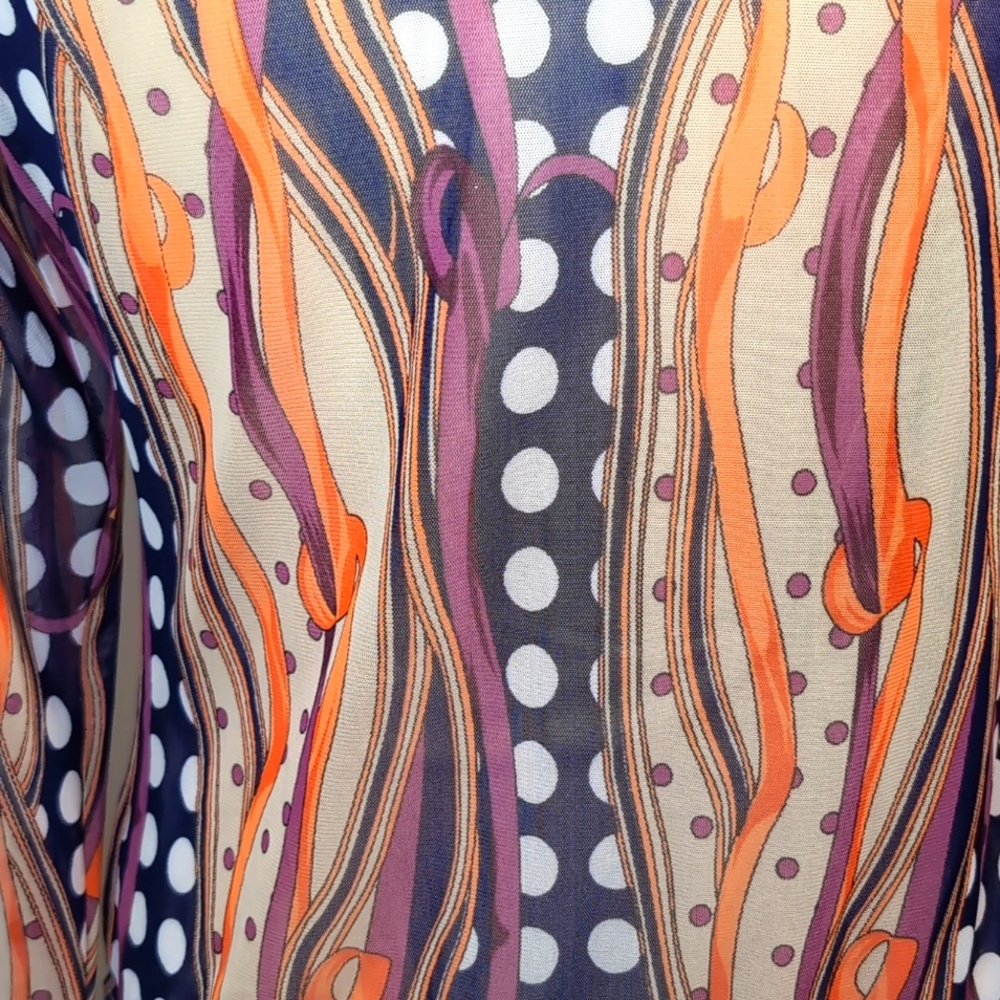 Libian Sheer Multicolor Ruched Bodysuit - Picture 6 of 9